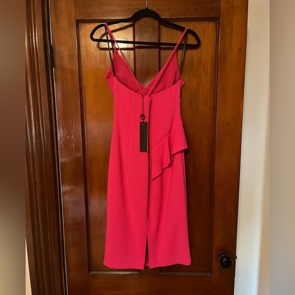 BLACK Halo Leni sheath pink ruffle dress - Picture 3 of 4